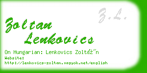 zoltan lenkovics business card